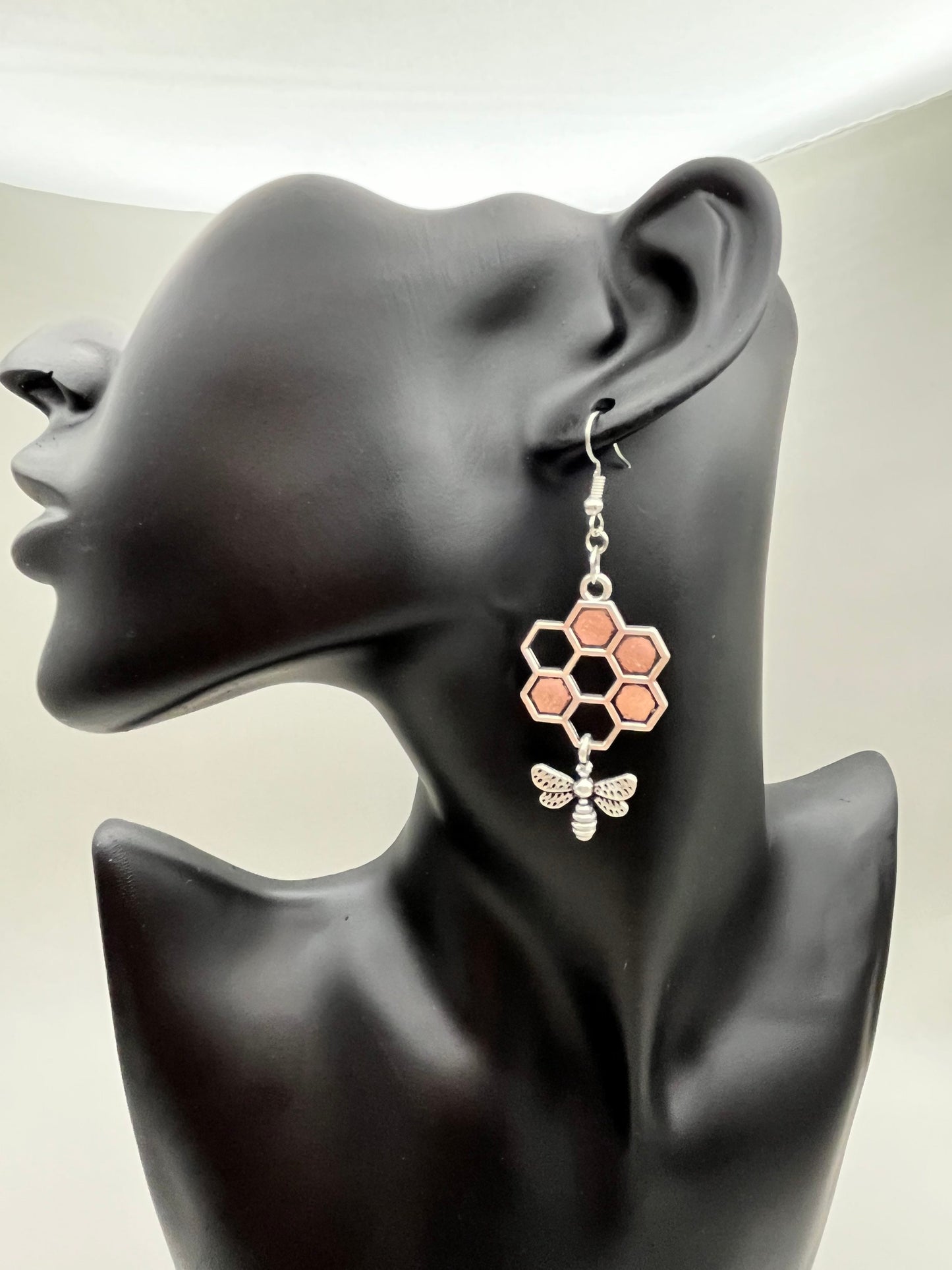 Bee & Honeycomb Earrings