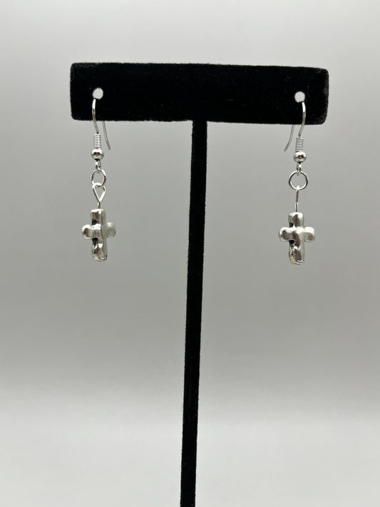 Silver Cross Earrings