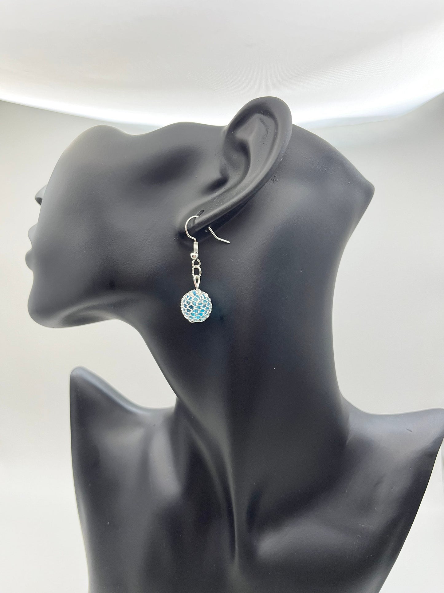 Aqua Blue & Silver Earrings