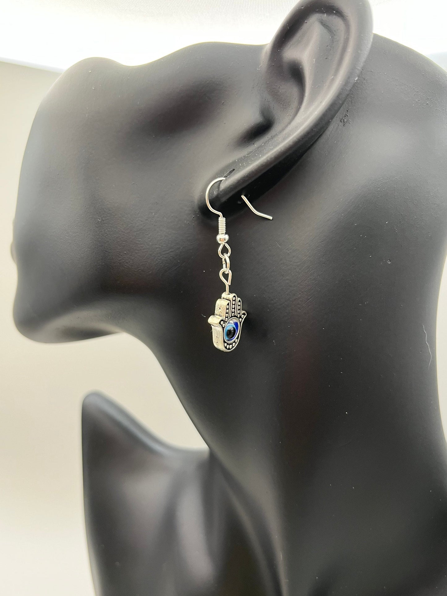 Evil Eye in Hamsa Hand Earrings