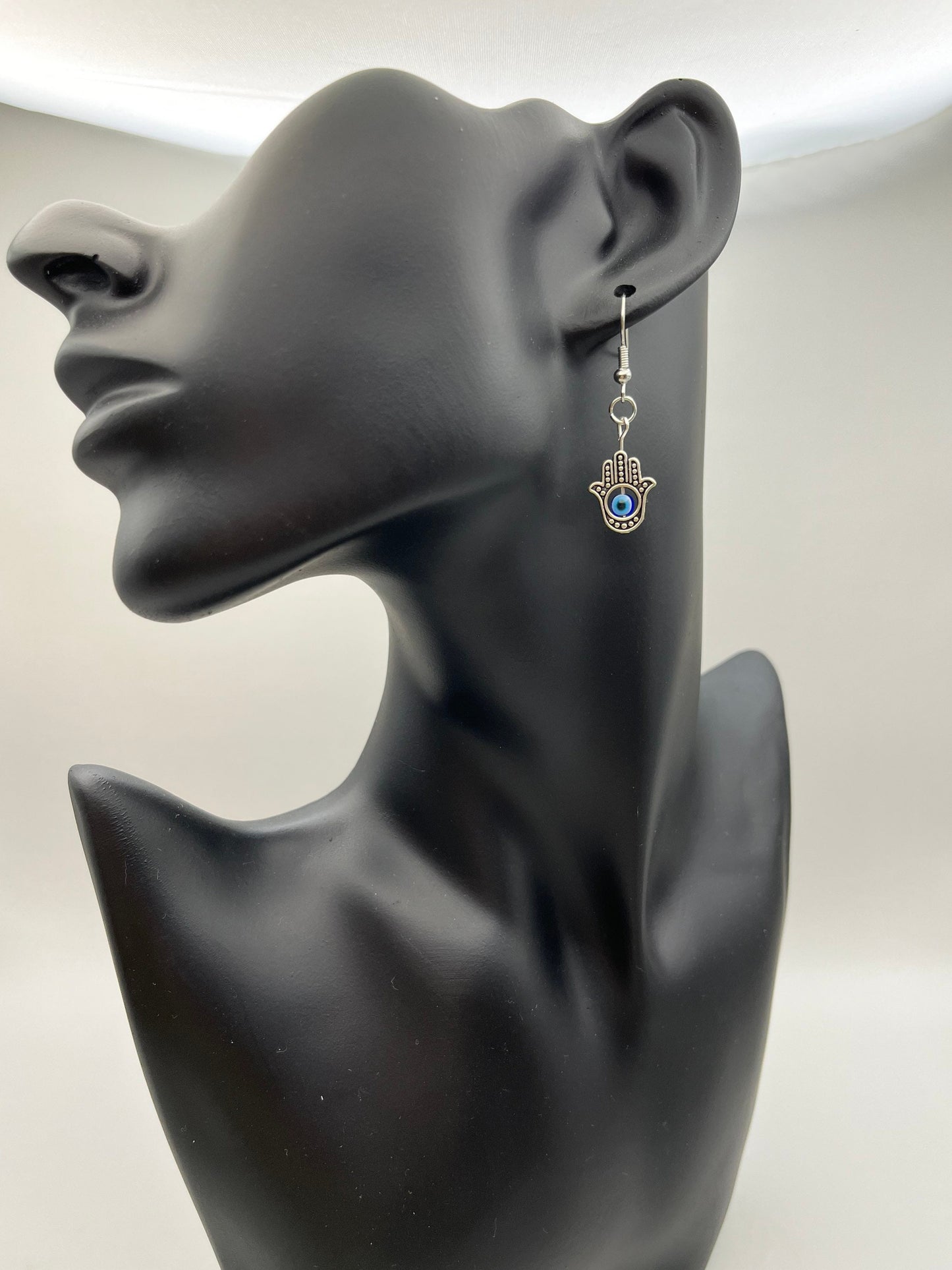 Evil Eye in Hamsa Hand Earrings