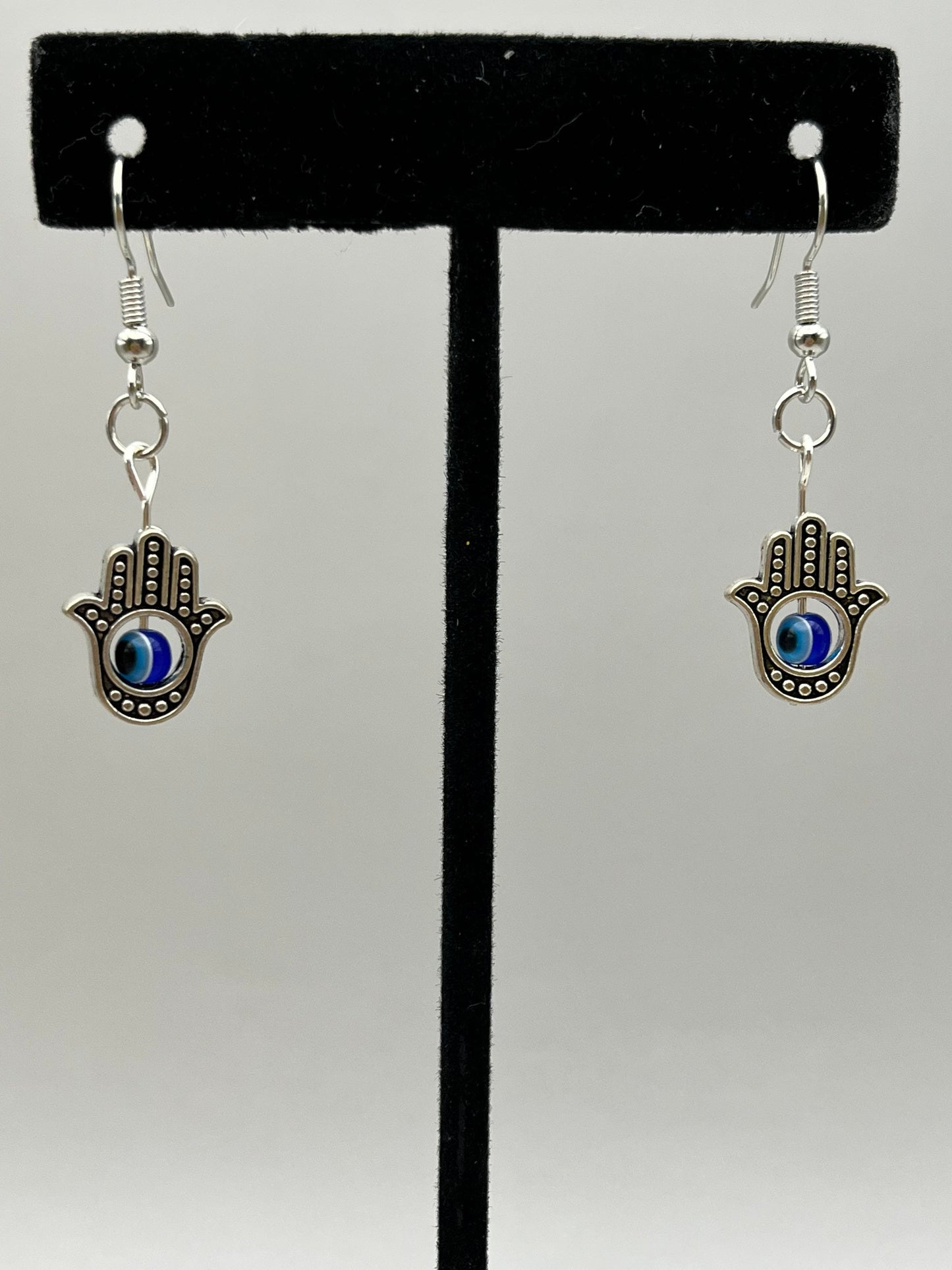 Evil Eye in Hamsa Hand Earrings