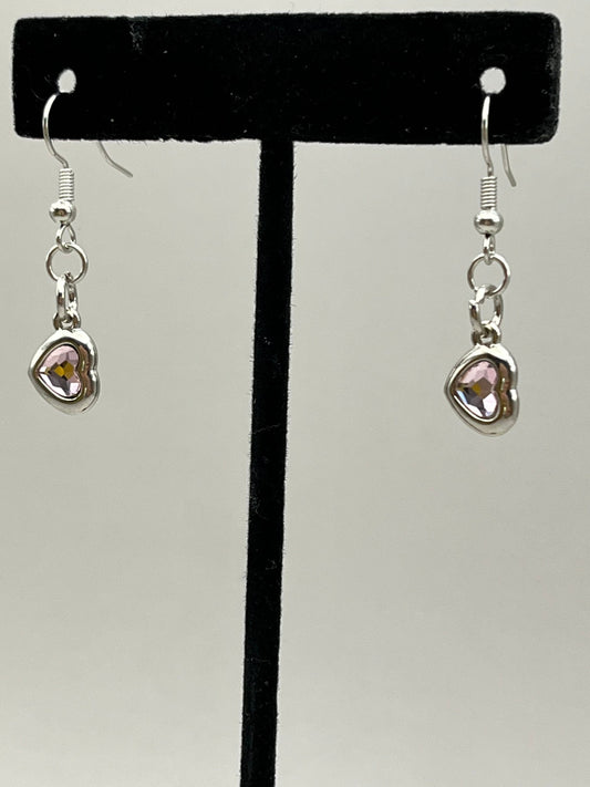 Lite Pink Austrian Crystal Hearts