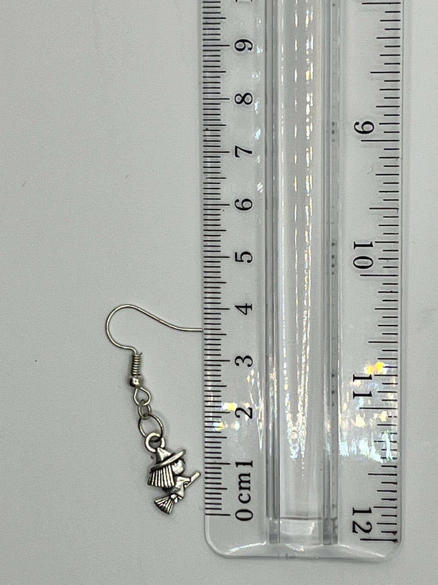 Flying Witch On Broomstick Earrings