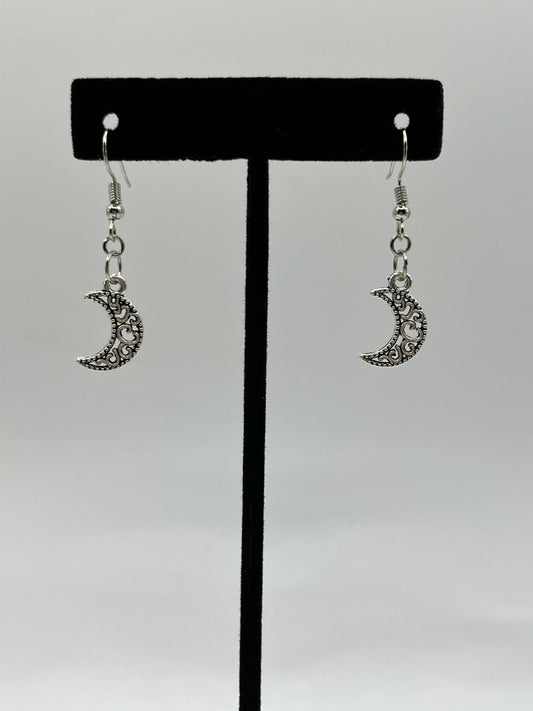 Silver Crescent Moon Earrings