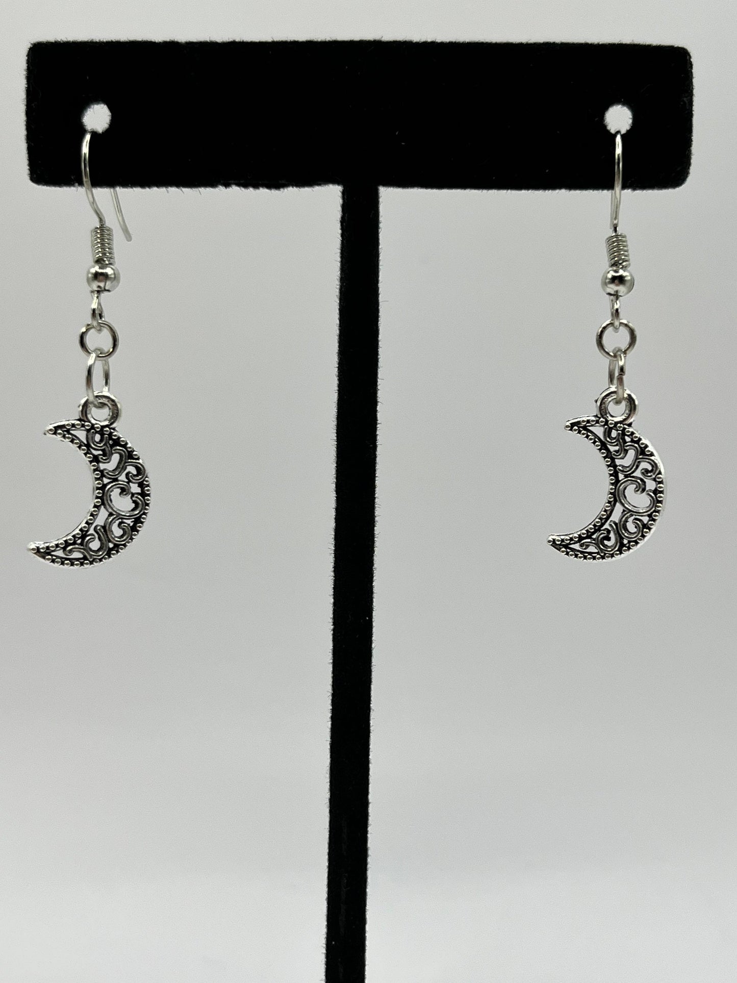 Silver Crescent Moon Earrings