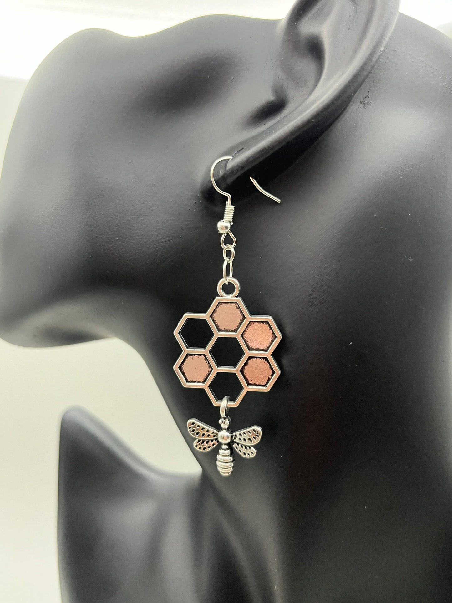 Bee & Honeycomb Earrings