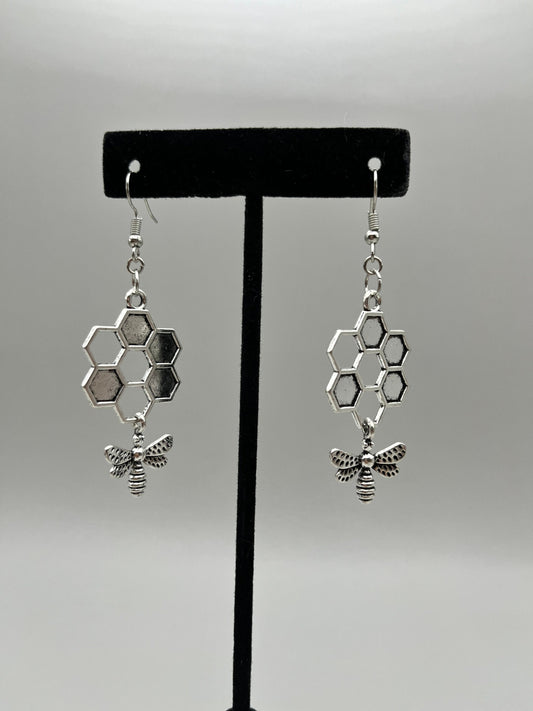 Bee & Honeycomb Earrings