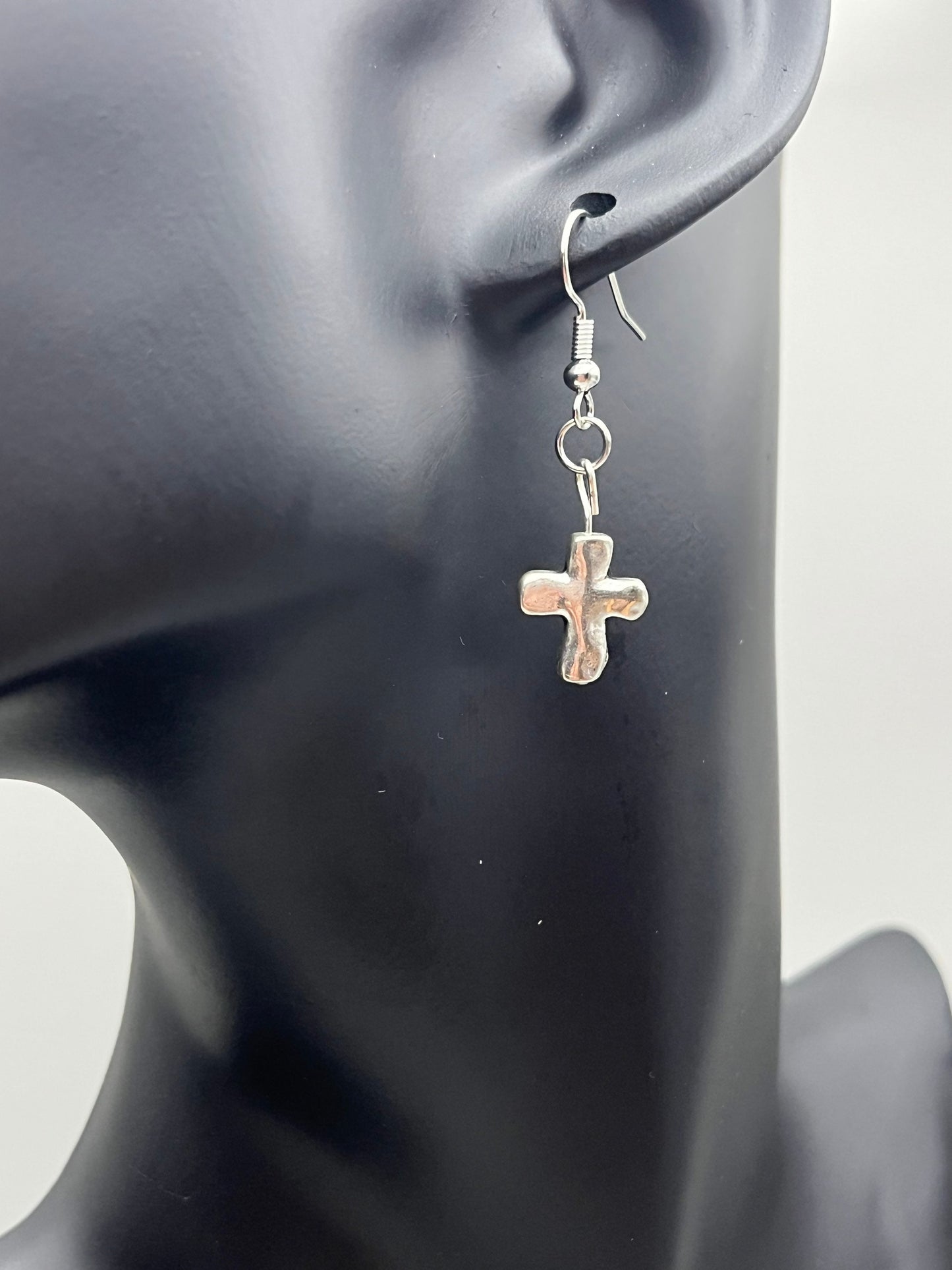 Silver Cross Earrings