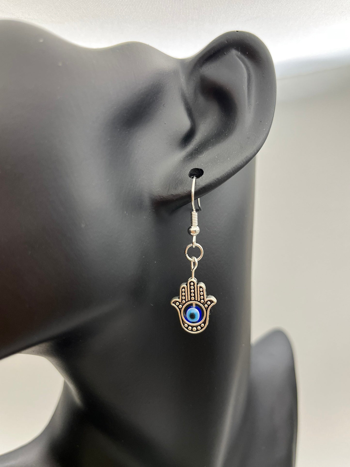 Evil Eye in Hamsa Hand Earrings