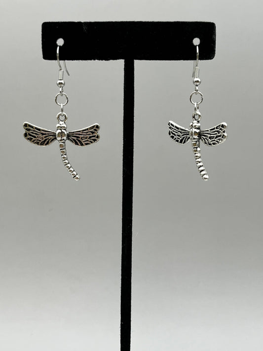 Silver Dragonfly Earrings