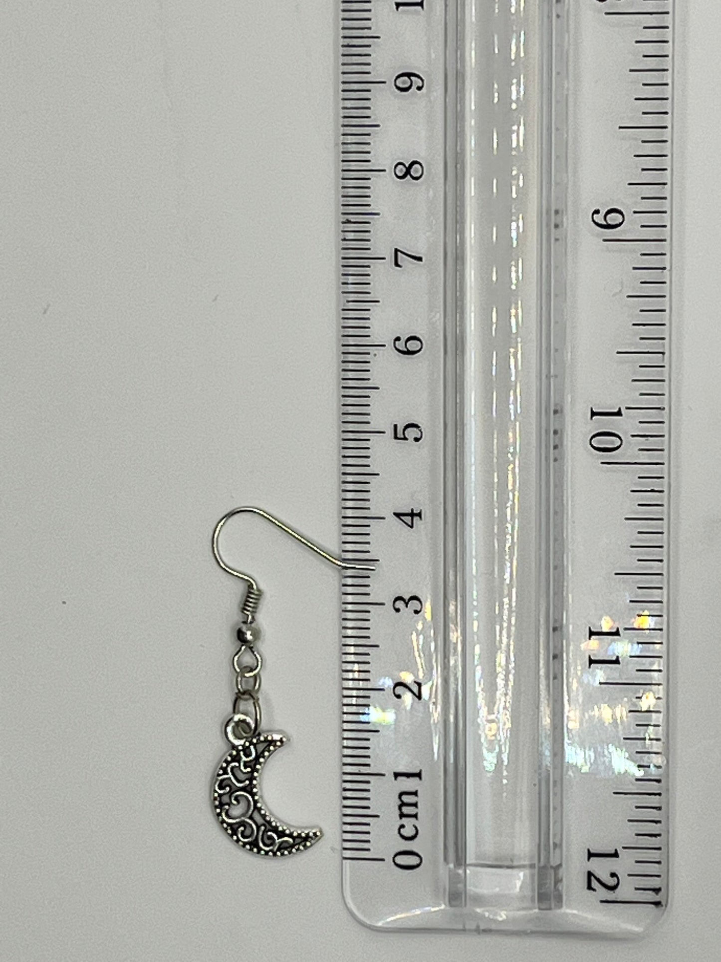 Silver Crescent Moon Earrings