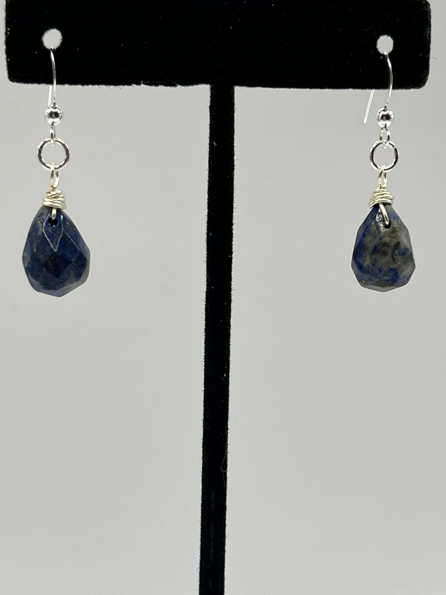 Wire Wrapped Lapis Lazuli Earrings