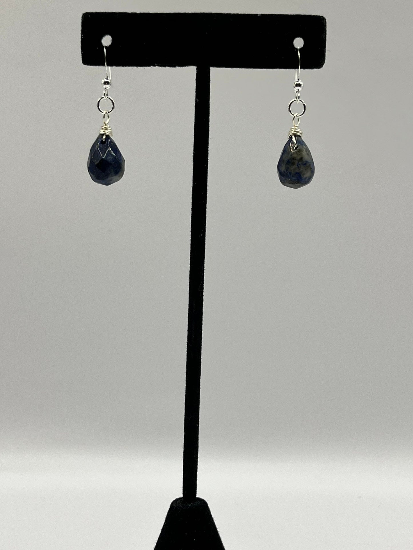 Wire Wrapped Lapis Lazuli Earrings