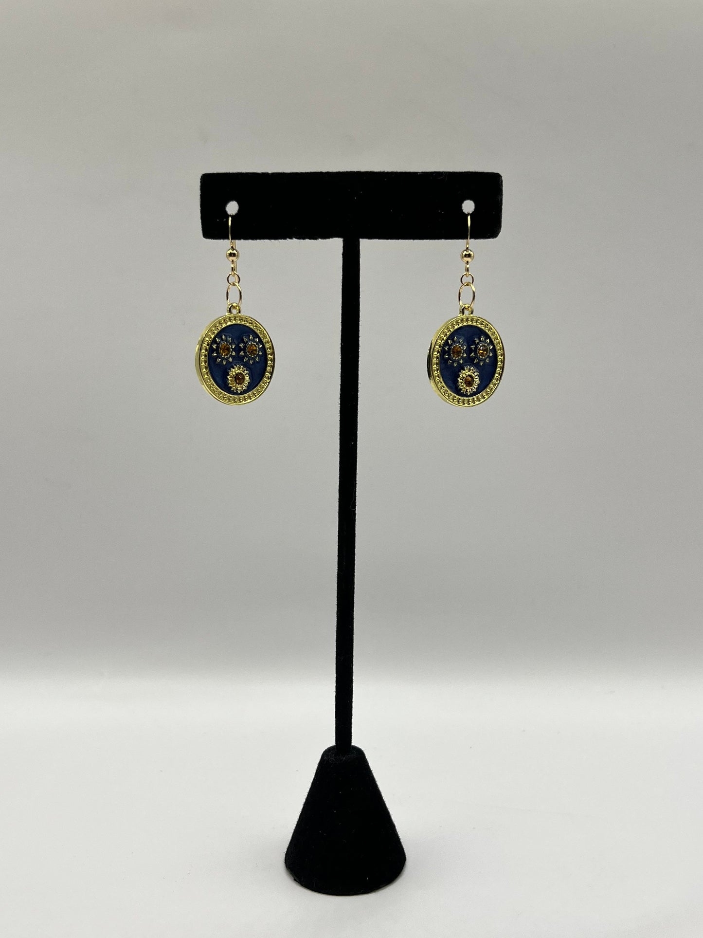 Gold &Blue Sun Earrings