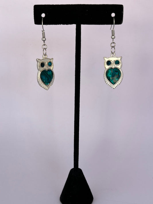 Silver plated resin owls