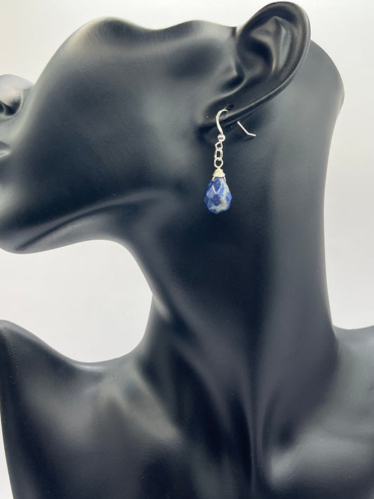 Wire Wrapped Lapis Lazuli Earrings