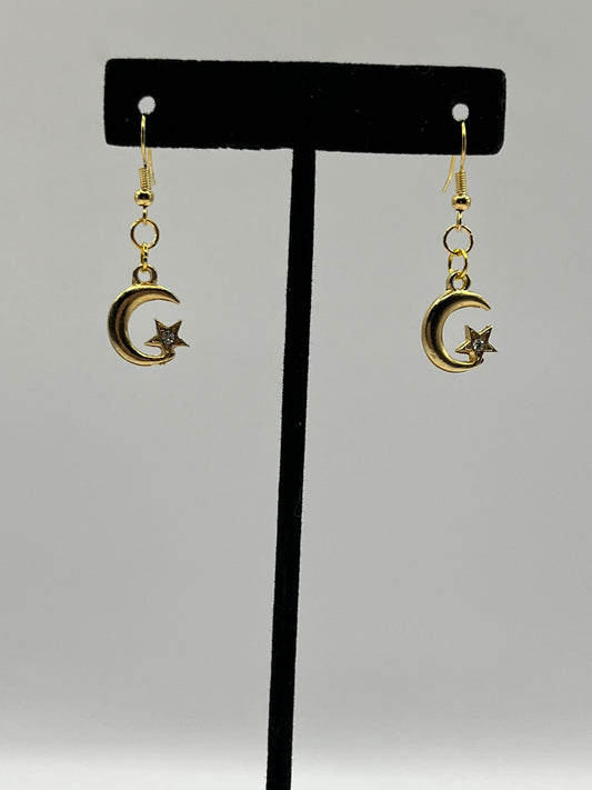 Moon and Star Earrings