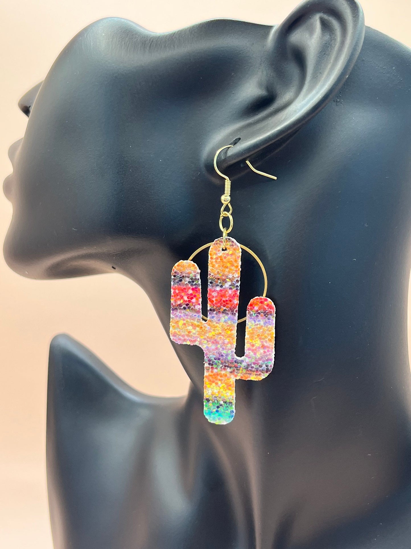 Glitter Cactus Earrings