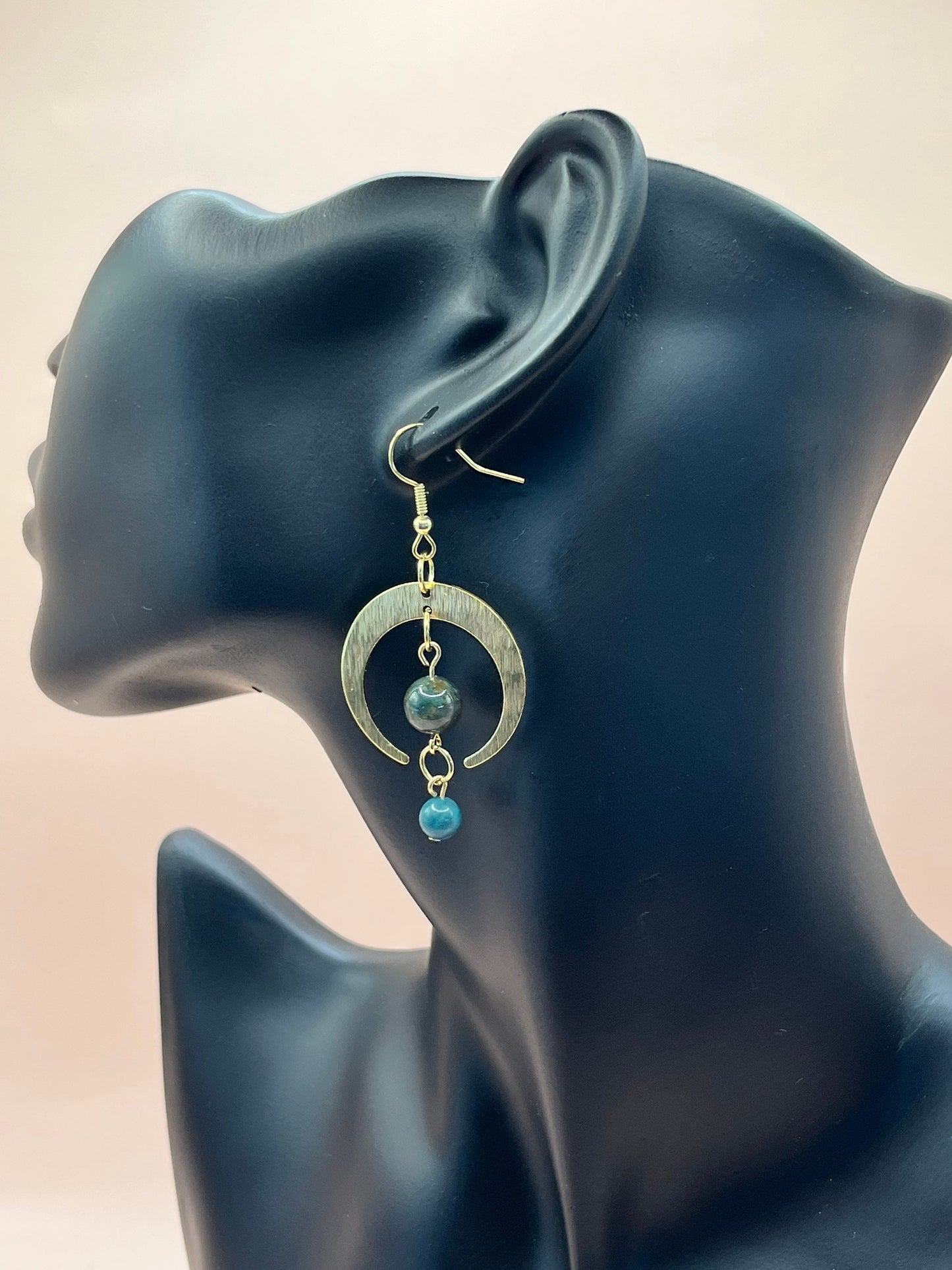 Crescent & Stone Earrings