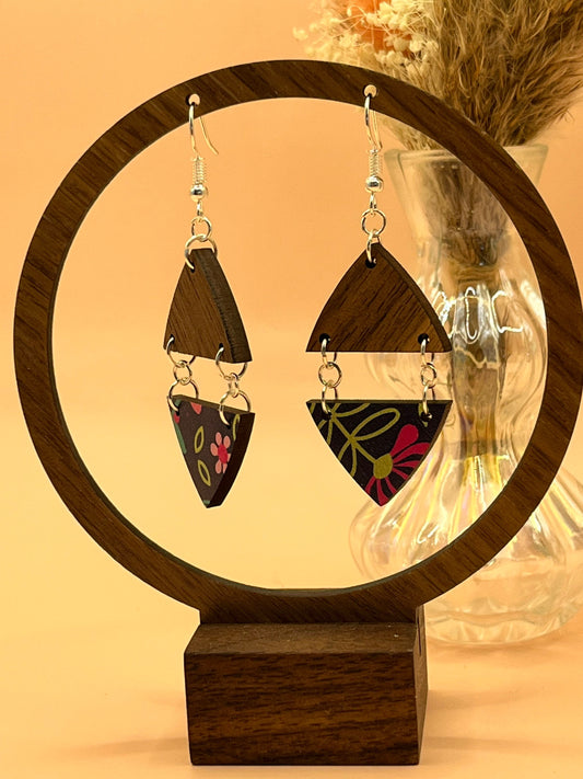 Wooden Triangle Earrings