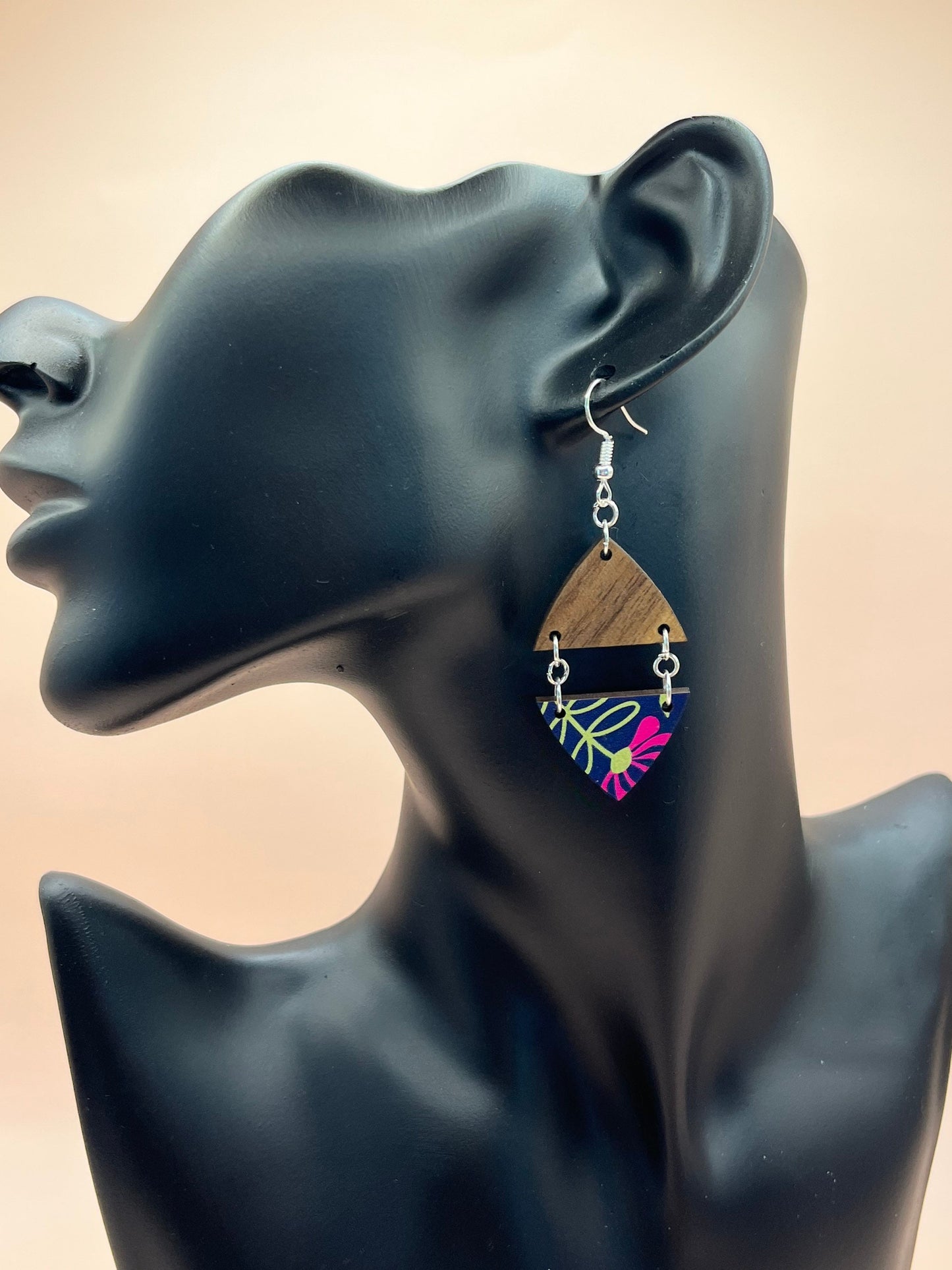 Wooden Triangle Earrings