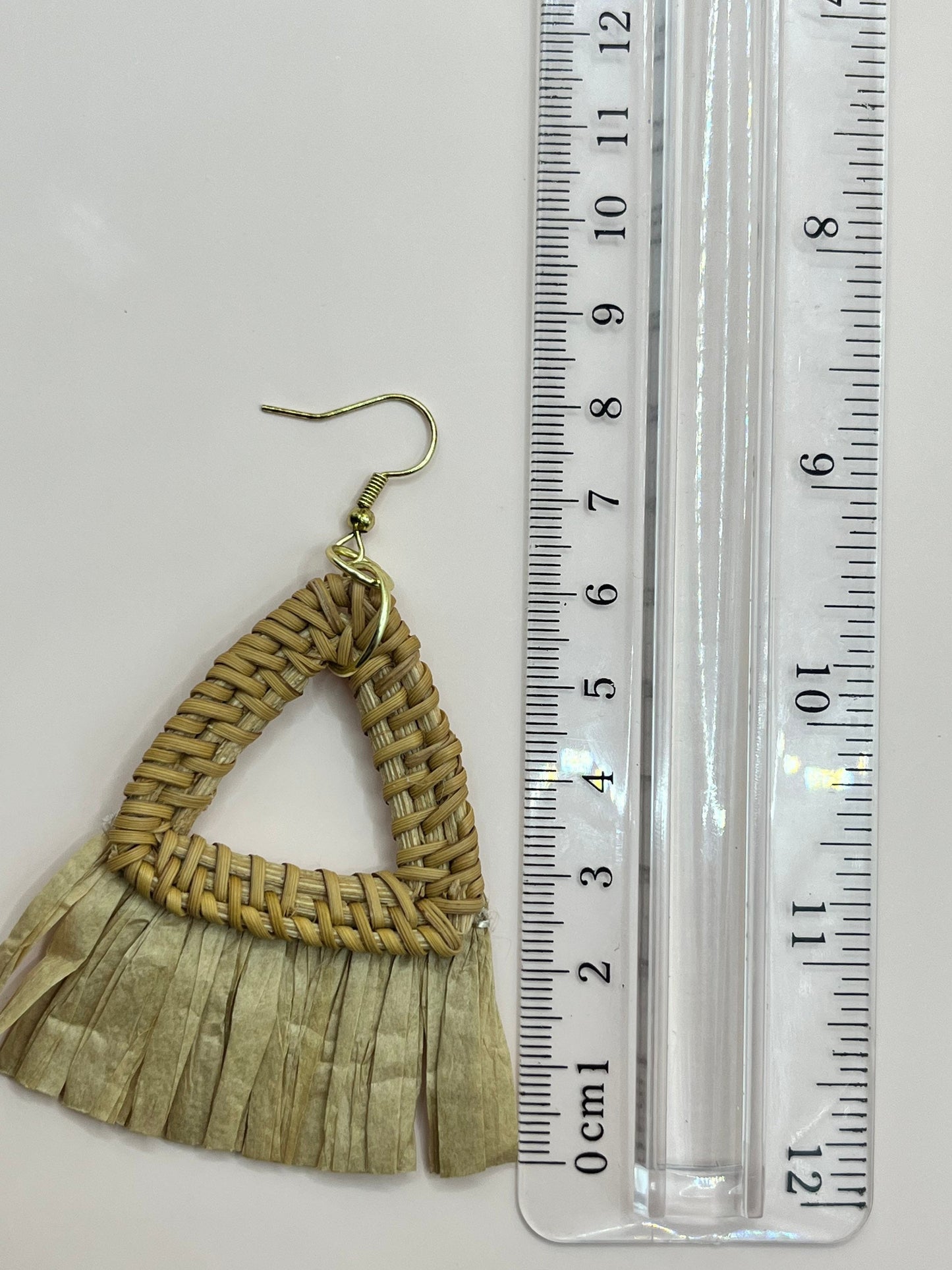 Rattan Triangle Earrings