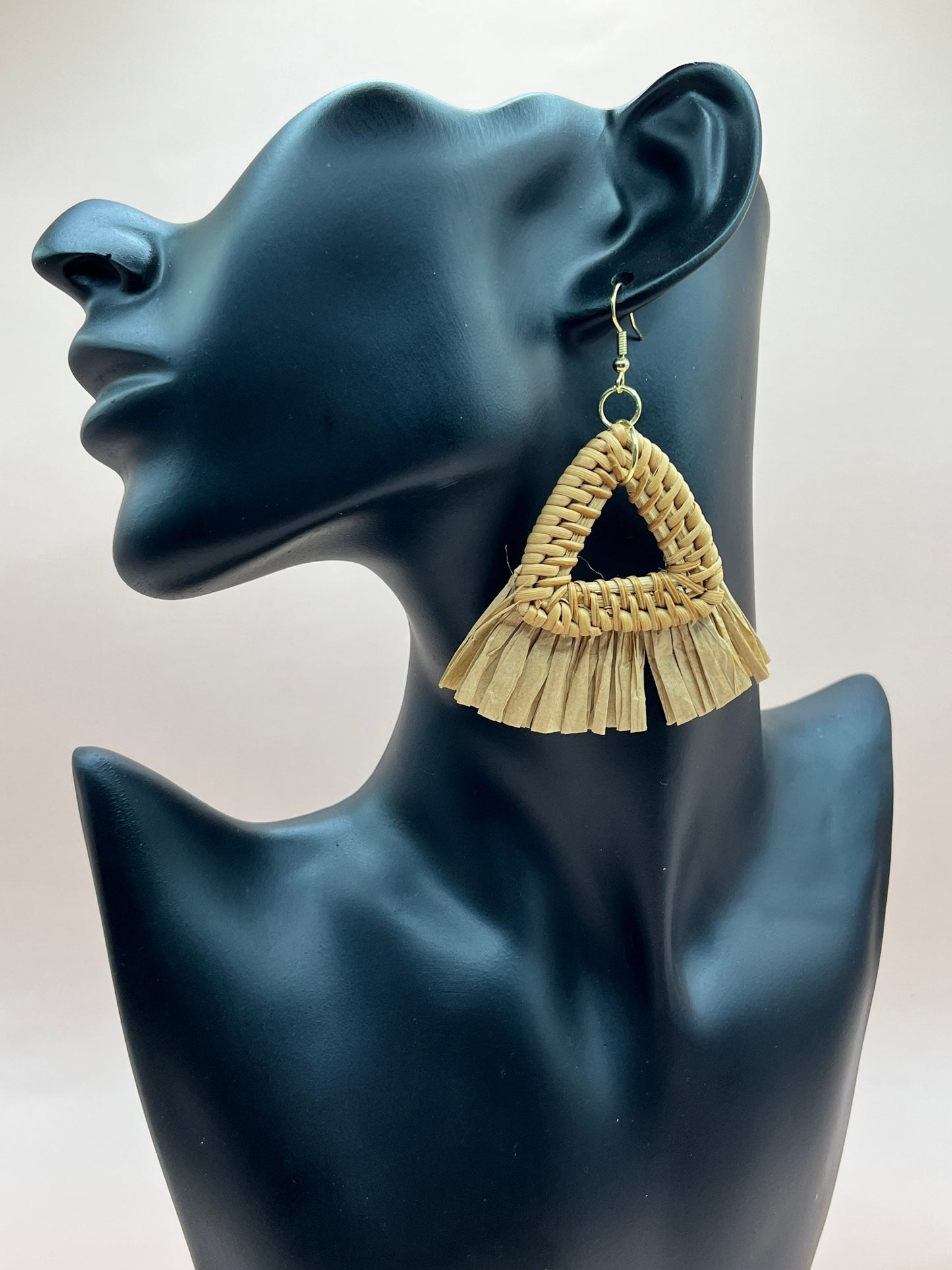 Rattan Triangle Earrings