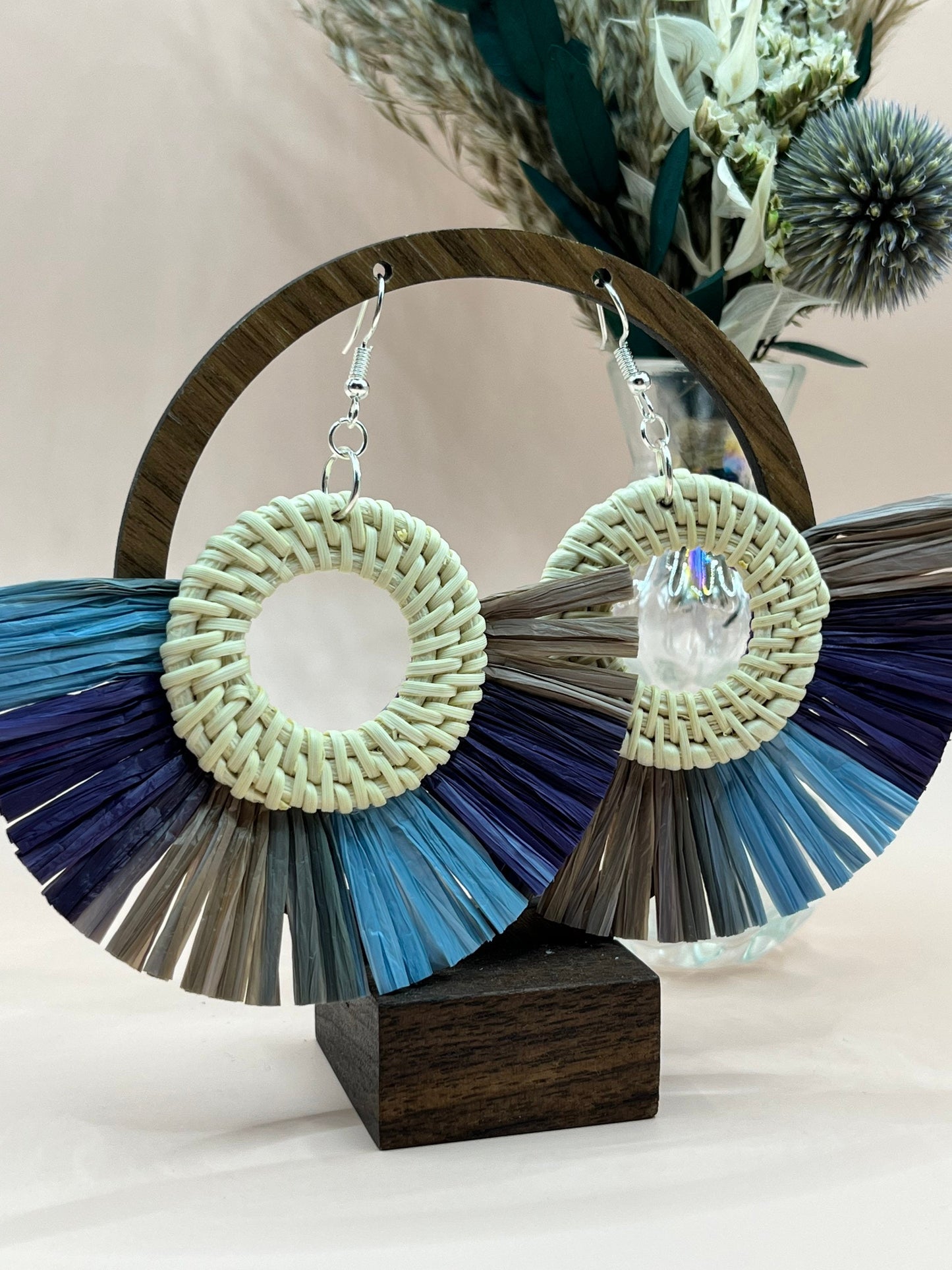 Large Woven Rattan Earrings