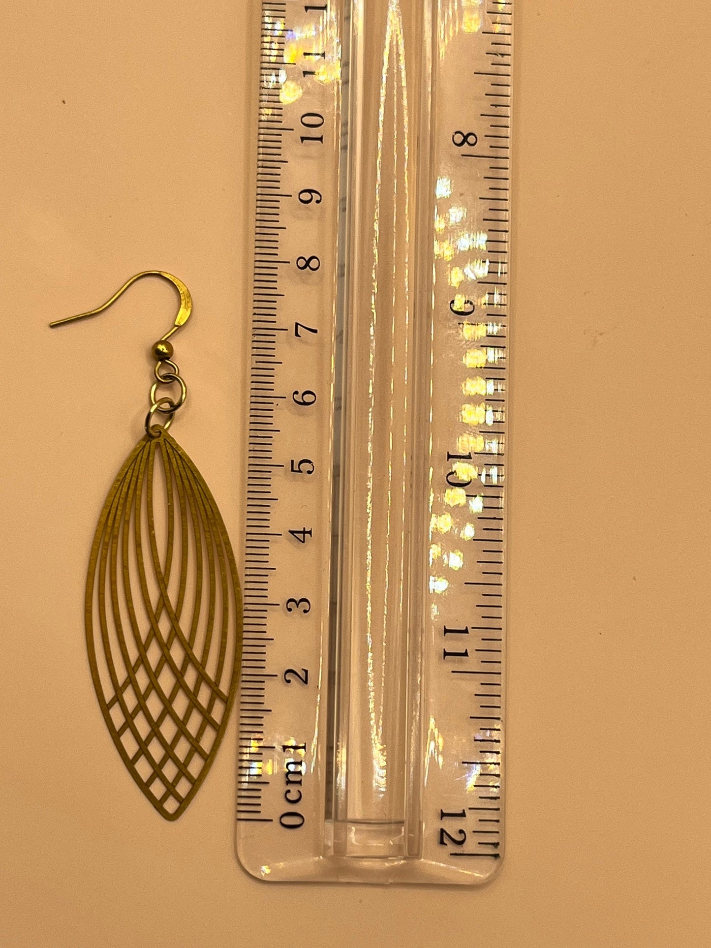 Brass Leaf Laser Cut Earrings