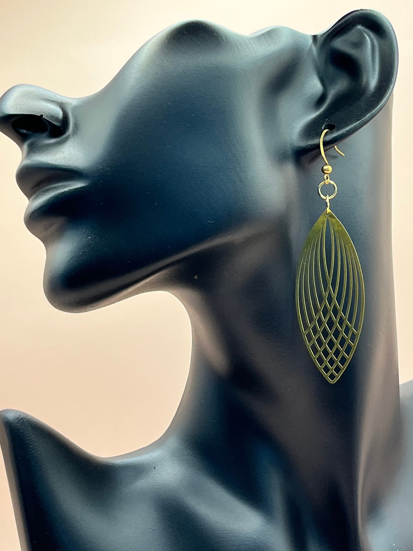 Brass Leaf Laser Cut Earrings