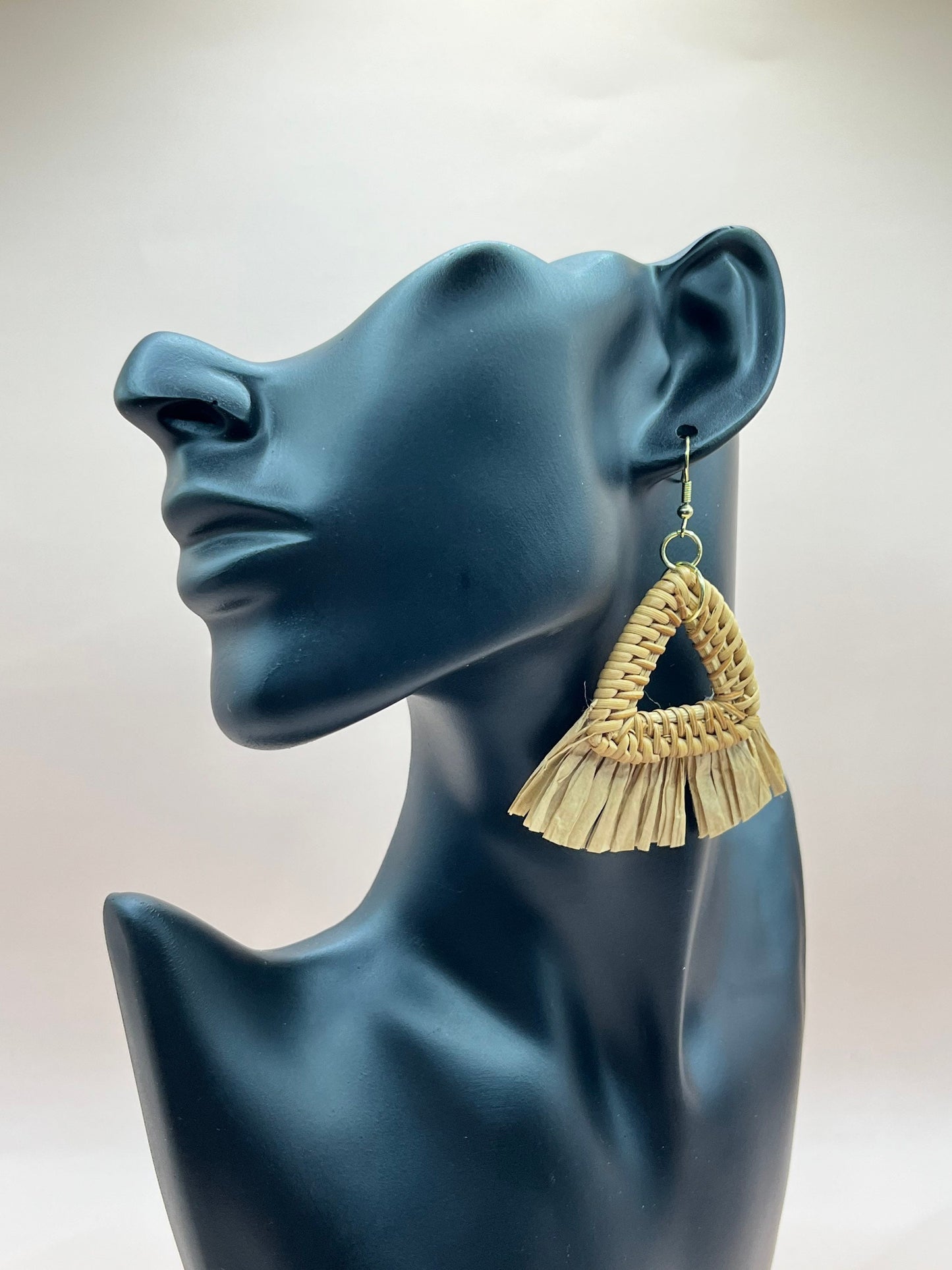 Rattan Triangle Earrings